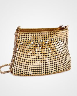 Bright Gold Purse With Chain